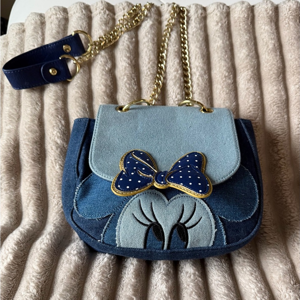 Original Loungefly Disney Minnie Mouse Denim Saddle Bag ***Pre-Funko***